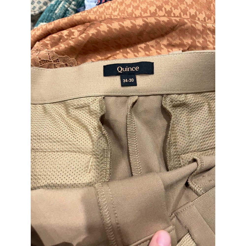 Quince Ultra-Stretch 24/7 Khaki Tan Chino Pants Size 34x30 Career Business - Picture 5 of 6